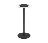 Eglo Lampe de table LED sans fil Trepella, luminaire rechargeable à poser | à intensité variable, RGB, tactile, pour table de chevet et salon, métal noir et plastique transparent, blanc chaud