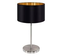 Eglo Lampe de table Maserlo, lampe à poser en textile à flamme, lampe de