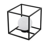 Eglo Lampe de table solaire Z_Solar, éclairage extérieur avec boule lumineuse en plastique blanc, luminaire en métal noir, blanc froid