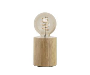 EGLO Lampe de table Turialdo, style industriel et vintage, lampe de chevet | en bois et acier, éclairage pour salon en teintes naturelles et noires, certifié FSC, interrupteur, douille E27