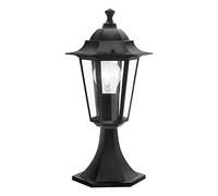 Eglo Lampe extérieure LATERNA 4, luminaire extérieur pour jardin, borne éclairage extérieur en fonte d'aluminium et verre, noir, douille E27, IP44