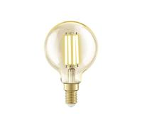 Eglo Lampe LED E14, ampoule Edison à incandescence, globe éclairage vintage et rétro, 4 watts (correspond à 32 watts), 350 lumens, blanc chaud, ambré, 2200 Kelvin, G60, Ø 6 cm