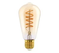 Eglo Lampe LED E27 à intensité variable, ampoule vintage spirale, éclairage rétro, 8 watts (équivalent à 60 watts), 806 lumens, blanc chaud, 2700 K, Edison ST64, Ø 6,4 cm