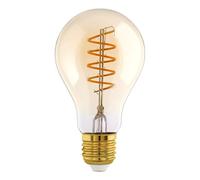 Eglo Lampe LED E27 à intensité variable, ampoule vintage spirale pour éclairage rétro, 8 watts (équivalent à 60 watts), 806 lumens, blanc chaud, 2700 K, Edison A60, Ø 6 cm