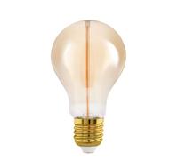 Eglo Lampe LED E27 à intensité variable par paliers, ampoule Edison vintage, dimmable par interrupteur, ambre, 2 watts, 100 lumens, blanc chaud, 1800 K, A60, Ø 6 cm