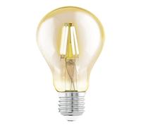 Eglo Lampe LED E27, ampoule Edison à incandescence, éclairage vintage et rétro, 4 watts (correspond à 32 watts), 350 lumens, blanc chaud, ambré, 2200 Kelvin, A75, Ø 7,5 cm 110051