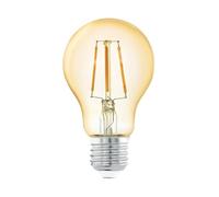 EGLO Lampe LED E27, ampoule Edison à incandescence, globe éclairage vintage et rétro, 4 Watt (correspond à 30 Watt), 330 Lumen, blanc chaud, ambré, 2200 Kelvin, A75, Ø 7,5 cm