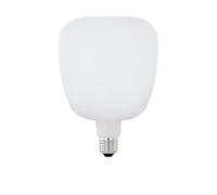 Eglo Lampe LED E27 dimmable, Big Size, ampoule carrée de très grande taille en verre blanc opale, 4,5 watts (correspond à 40 watts), 470 lumens, blanc chaud, 2700 Kelvin, TS140, Ø 14 cm