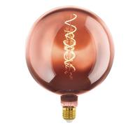 EGLO Lampe LED E27 dimmable, forme globe, Big Size, filament vintage spirale, ampoule Edison cuivrée vaporisée de très grande taille, 4 watts, 40 lumens, blanc chaud, 1600 Kelvin, G200, Ø 20 cm