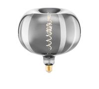 EGLO Lampe LED E27 dimmable, forme pomme, Big Size, filament vintage spirale, ampoule Edison chromée vaporisée de très grande taille, 4 watts, 50 lumens, blanc chaud, 2200 Kelvin, Ø 22 cm