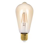 Eglo Lampe LED E27 forme de piston, ampoule Edison à incandescence, éclairage vintage et rétro, 4 watts (correspond à 26 watts), 270 lumens, blanc chaud, ambré, 2200 Kelvin, ST64, Ø 6,4 cm