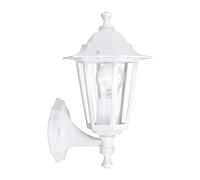 EGLO Lampe murale extérieure LATERNA 5, à flamme, applique murale en fonte d'aluminium et verre, couleur : blanc, douille : E27, IP44