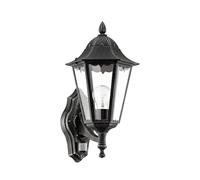 Eglo Applique murale extérieure NAVEDO détecteur de mouvement E27 IP44 noir/argent