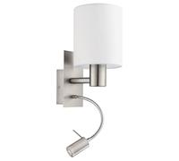 Eglo Lampe murale LED PASTERI, applique murale en textile à 2 flammes