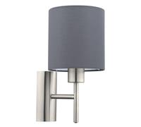 Eglo Lampe murale PASTERI, applique murale en textile à flamme, matériau :