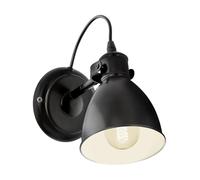 Eglo Applique murale PRIDDY – design industriel en acier, rétro, E27, noir/blanc