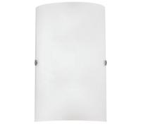 Eglo Lampe murale TROY 3, 1 applique murale à flamme, matériau : acier, couleur : nickel mat, verre : blanc satiné, douille : E14