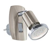Eglo Lampe Pince Ancona Acier Plastique Hv 1 X Gu10 Max 25 W Non Incluse, Interrupteur Pour Un Dans Le Câble, L = 13 cm, Nickel Mat/Argenté 92924