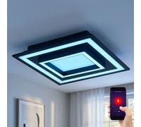 Eglo Lampe Plafond LED Smart Home Minuterie Noire, CCT, Dimmable, 45 cm