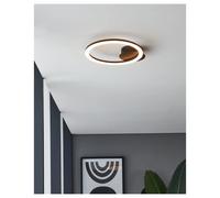 Eglo Luminaire plafonnier LED Parrapos-Z ZigBee Alexa dimmable blanc chaud-froid 34×30 cm noir/blanc