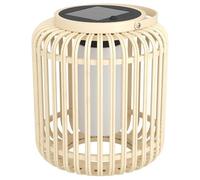 Eglo Lampe de table solaire LED Marliano – éclairage extérieur jardin et terrasse, rotin, IP44