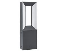Eglo Lampe sur pied LED Riforano, lampadaire extérieur en fonte d’aluminium noir et plastique blanche, éclairage à 2 flammes, IP44