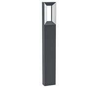 Eglo Lampe sur pied LED Riforano, lampadaire extérieur en fonte d’aluminium noir et plastique blanche, éclairage à 2 flammes, IP44