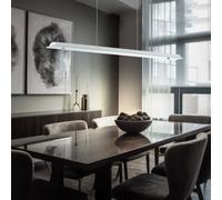 Eglo Lampe Suspendue Pendulaire 2x LED Verre Sati-né Blanc 70x110 cm