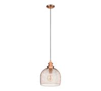 Eglo Lampe Suspendue Straiton 1 Ampoule Lampe à Suspension Industrielle Vintage Suspension en Acier en Cuivre Lampe de Table de Salon Suspension avec Douille E27