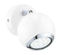 Eglo LED Applique murale Bimeda, lampe murale, projecteur mural en métal | blanc et chrome, lampe de salon, spot avec ampoule GU10, lumière blanc chaud