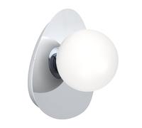 Eglo LED Applique murale Castrivido, lampe mur salle de bain, luminaire métal chrome et globe verre blanc, incl. ampoule G9 blanc chaud, IP44
