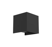 Eglo LED Applique murale extérieure Rincine, lampe cube avec détecteur de mouvement, rechargeable USB, sans fil, spot mural en plastique noir, lumière neutre, IP44