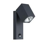 Eglo LED Applique Murale Extérieure Sakeda, 1 flamme, lampe extérieure avec | détecteur de mouvement, applique murale en aluminium moulé, couleur : anthracite, IP44