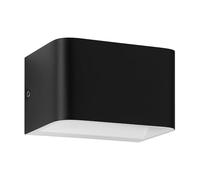 Eglo LED Applique murale intérieure Sania 4, éclairage up et down, lampe murale en aluminium noir et blanc, spot pour entrée et salon, blanc chaud, 13 x 8 cm