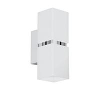 Applique PASSA GU10 2X3W en acier chrome et blanc 55x0x170mm