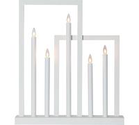 EGLO LED Bougeoir Frame, Lampe décorative de Noël, décoration pour fenêtre en Bois, déco en Acier et Plastique Blanc Chaud