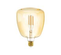 Eglo LED E27 dimmable, ampoule vintage ambre MID SIZE Ø 14 cm, lampe LED rétro, 4 W (équiv. 35 W), 400 lm, E27 LED blanc chaud 2200K, ampoule Edison T140
