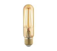 Eglo LED E27 dimmable, ampoule vintage dorée en forme de tube, éclairage rétro, 4 watts (équivalent 30 watts), 320 lumens, LED E27 blanc chaud, 1700 kelvins, ampoule LED, ampoule Edison T32, Ø 3,2 cm