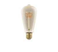 Eglo Ampoule Led E27 Jour & Nuit, Ambre Vintage avec Capteur, Lampe Led avec Veilleuse, 5 W (Équivalent à 31 W), 350 Lumens, E27 Led Blanc Chaud, 2200 Kelvin, Ampoule Led St64, Ø 6,4 cm