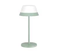 Eglo LED Lampe de table extérieure Meggiano, éclairage d'extérieur pour camping, intensité variable, sans fil, abat-jour à suspendre, USB, plastique en blanc et vert, blanc chaud, RGB, IP54