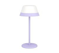 Eglo LED Lampe de table extérieure Meggiano, éclairage d'extérieur pour camping, intensité variable, sans fil, abat-jour à suspendre, USB, plastique en blanc et violet, blanc chaud, RGB, IP54