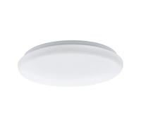 Eglo LED plafonnier avec détecteur de mouvement intérieur Giron-M Ø 26 cm, lampe de plafond LED avec capteur de lumière du jour en plastique et métal blanc, applique murale LED blanc chaud