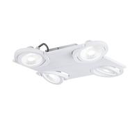 EGLO LED Plafonnier Brea, spot de plafond, acier, aluminium blanc, verre