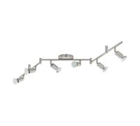Spot BUZZ-LED GU10 6X2,8W en acier nickel mat 1050x65mm