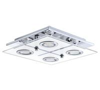 Plafonnier CABO GU10 4X2,8W en acier inoxydable chrome 290x290x70mm