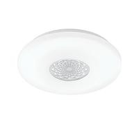 Eglo LED Plafonnier Capasso 1, lampe de plafond 1 flamme, applique murale à | motif, matériau : acier et plastique, couleur : chrome, blanc, Ø : 40 cm