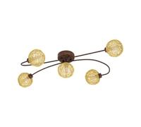 EGLO LED Plafonnier Caris 1, lampe de plafond 5 flammes vintage, antique