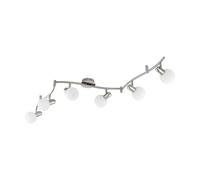 EGLO LED Plafonnier Comba, projecteur de plafond, acier nickel mat, verre