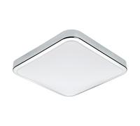 Eglo LED Plafonnier de salle de bain Manilva 1, lampe plafond 1 flamme, matériau : acier et plastique, couleur : chrome, blanc
