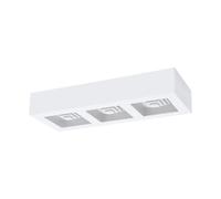 EGLO LED Plafonnier Ferreros, 3 flammes, lampe de salon Moderne, lampe de cuisine en acier et plastique, lampe de couloir plafond en blanc